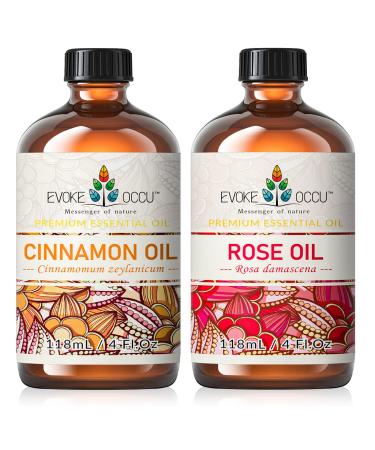 EVOKE OCCU Cinnamon Essential Oil and Rose Essential Oil - 4 Fl Oz