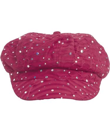 Greatlookz Fashion Glitter Sequin Trim Newsboy Cap in Fuchsia - Buy Online on GoSupps.com