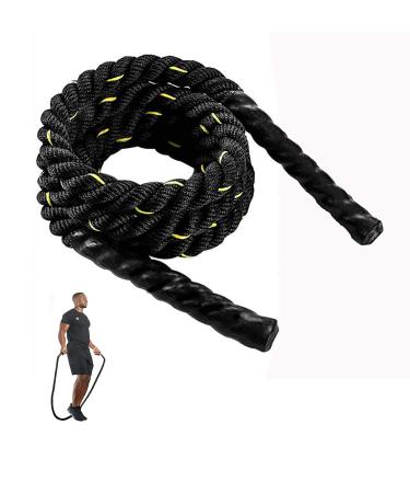 TONYKO Heavy Jump Rope Weighted Jump Rope for Men Women Total Body Workouts Power Training Improve Strength Building Muscle Black(1in10ft)