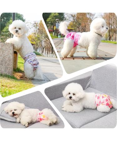 Demigreat High-Suction Dog Diapers for Bitches - 3 Piece Adjustable Bandages in Pink Flower Design | Size L for Comfortable Fit - Buy Online on GoSupps.com
