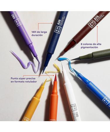 3ina Color Pen Eyeliner 188 - Ultra Fine Tip Orange Longwear Liquid Liner | Vibrant Matte Colors - Smudgeproof & Flake Proof Eye Makeup - Buy Online on GoSupps.com