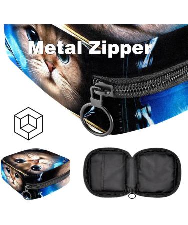 Cool Galaxy Cat Menstrual Bag with Zipper - Binding Storage Pocket for Teen Girls & Women | Sorten Menstrual Cup Holder - International Shipping - Buy Online on GoSupps.com