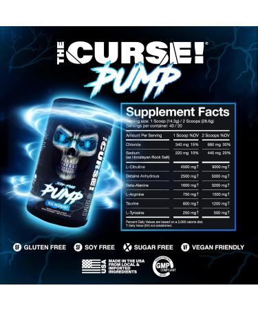 JNX SPORTS The Curse! Pump Stim-Free Pre-Workout | Sour Candy 40 Serves | Caffeine-Free Pump Pre Workout Non-Stim Nitric Oxide Preworkout for Men & Women - Buy Online on GoSupps.com