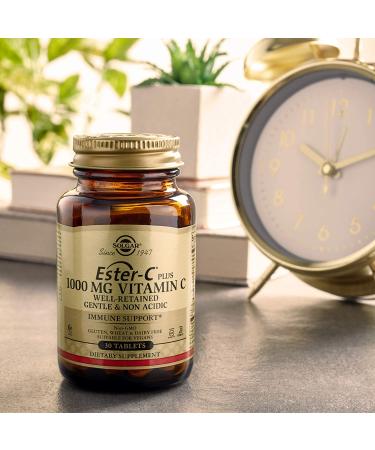 Solgar Ester-C Plus Vitamin C 1000 mg - 90 Tablets | Immune Support & Antioxidant - Buy Online on GoSupps.com