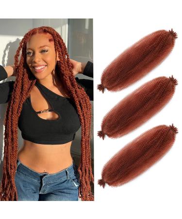 FanLin Springy Afro Twist Hair Pre-Separated for Cuban Twist Hair Marley Braiding Hair Faux Locs Crochet Hair Extensions for Black Women (24 Inch 3packs 350) 24 Inch 3packs 350