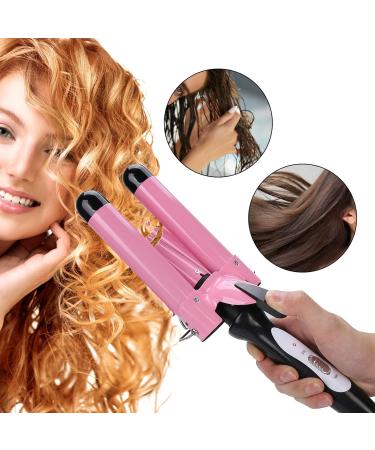 3 Barrel 28mm Ceramic Electric Curling Iron - Quick Heating Anti Burn Tourmaline Infused Hair Waver for Wet & Dry Styling - International Shipping Available - Buy Online on GoSupps.com