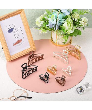 8-Piece Metal Hair Claw Clips Set - Small & Large Non-Slip Hair Claws in Gold, Silver, Black, Coffee - Buy Online on GoSupps.com