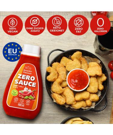 Zero Sauce Sweet Chili 1x 425ml Light Sauce sans graisse et sans sucre ajout v g talien et sans gluten convient au r gime c to (425 ml (1 paquet) Sweet Chili Style) - Buy Online on GoSupps.com
