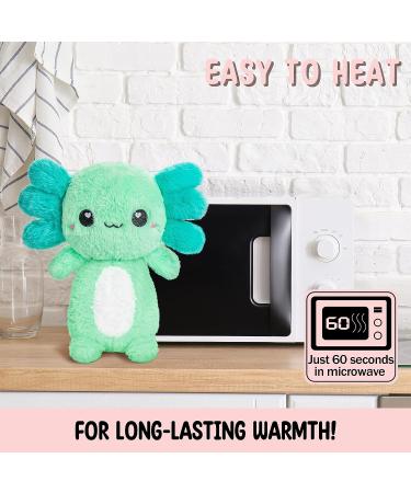 Mint Axolotl Microwavable Heating Pad - Cute Kawaii Plushie for Women and Kids - Hot/Cold Therapy Stuffed Animal - Perfect Axolotl Gift - Buy Online on GoSupps.com
