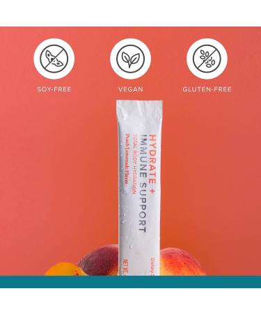 Isagenix Hydrate + Immune Support with Whole-Food Sourced C D Vitamins - Superior Hydration with 1625+ mg of Essential Electrolytes - No Added Sugar Peach Lemonade Flavor 0.2 oz Sticks 24 Servings - Buy Online on GoSupps.com