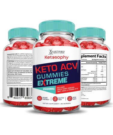 Buy 3 Pack Ketosophy Keto ACV Gummies - 2000MG Advanced Formula with Apple Cider Vinegar Pomegranate Beet Juice & B12 - Vegan Non-GMO - 180 Gummies - Buy Online on GoSupps.com