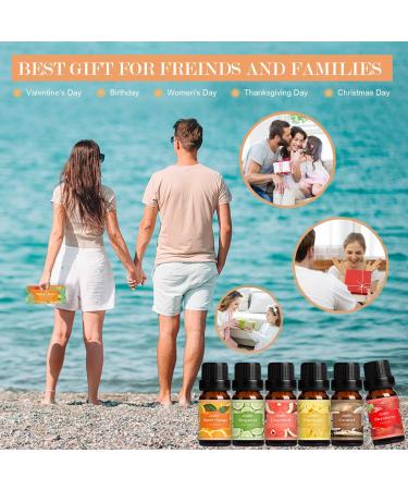 Salubrito Fruit Fragrance Essential Oils Set - 6 x 10ML Aromatherapy Oils for Diffuser, Candle, Soap Making - Sweet Orange, Coconut, Pineapple, Strawberry, Bergamot & More - Buy Online on GoSupps.com