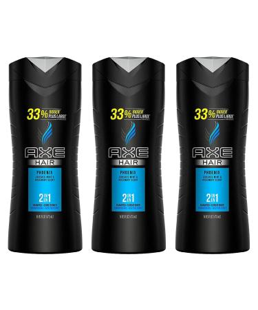 Axe Hair 2 in 1 - Phoenix - Shampoo + Conditioner - Net Wt. 16 FL OZ (473 mL) Per Bottle - Pack of 3 Bottles 16 Fl Oz (Pack of 3) - Buy Online on GoSupps.com