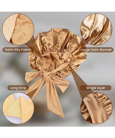 Satin Bonnets for Black Women - Set of 2 Silk Hair Bonnet Sleeping Caps by RONRONS - Buy Online on GoSupps.com