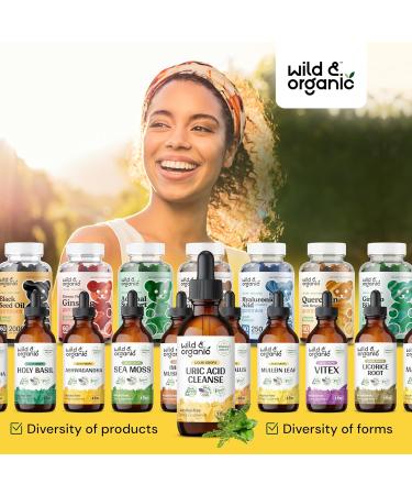 Wild & Organic Uric Acid Cleanse Drops - Tart Cherry & Chanca Piedra Supplement for Kidney Support & Detox - 2 oz Uric Acid Flush - Buy Online on GoSupps.com