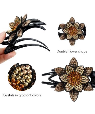 Dizila 4 Pack Luxury Glitter Sparkly Rhinestone Flower Hair Claws - Hair Accessories for Women & Girls - Buy Online on GoSupps.com