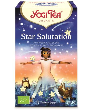 Yogi Tea Star Salutation Bio Organic Herbal Tea with Hibiscus Peppermint and Cardamom for Inner Peace and Refreshment