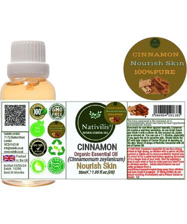 Nativilis Cinnamon Organic Essential Oil 30 ml (Cinnamomum zeylanicum) - Antibacterial antifungal and antioxidant - Copaiba Properties - Buy Online on GoSupps.com