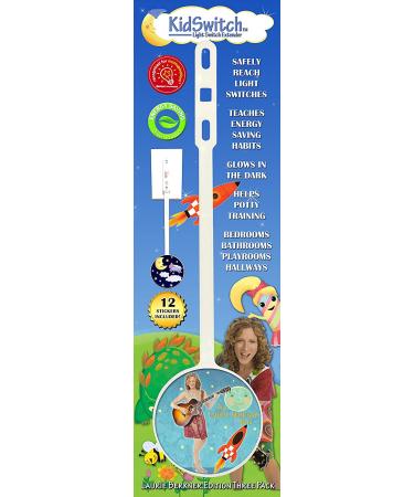 KidSwitch Lightswitch Extension for Toddlers - Laurie Berkner Edition - 3 Count with 12 Themed Art Decals - Multi-Award Winning! - Buy Online on GoSupps.com