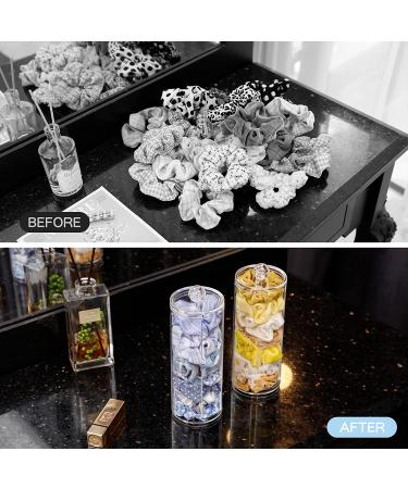 Clear Hair Scrunchie Holder Stand with Lid - 2 Pack | Hair Ties & Accessories Organizer for Teen Girls - FABROK - Buy Online on GoSupps.com