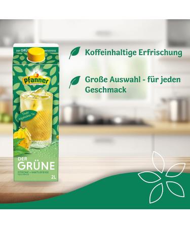 Pfanner Green Lemon Cactus Fig Tea - Refreshing Brewed Green Tea with Lemon & Cactus | 2L Bottle - International Shipping Available - Buy Online on GoSupps.com