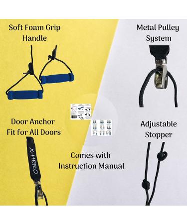 X-Hero Shoulder Pulley Exercise & Arm Rehab System for Physical Therapy - Over The Door Pulley for Frozen Shoulder Relief - Buy Online on GoSupps.com