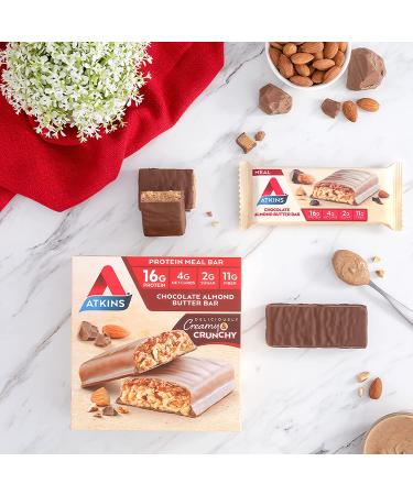 Atkins Chocolate Almond Butter Protein Bars - Keto-Friendly, 5 Count | Low-Carb Snack - Buy Online on GoSupps.com