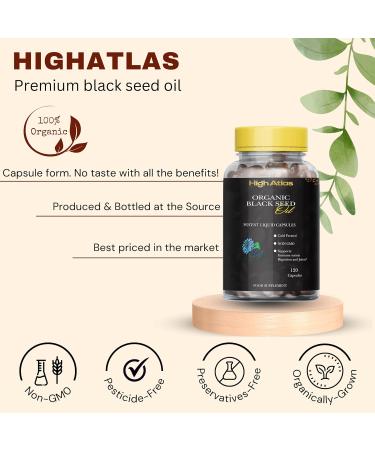 Organic Black Seed Oil Capsules - 2 Month Supply - 120 Count (2000mg Per Serving) High Potency Organic Cold Pressed Nigella Sativa Oil (Non-GMO) - Buy Online on GoSupps.com