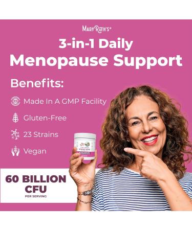 MaryRuth Organics Menopause Probiotics for Women | 3-in-1 Hormonal Support & Estrogen Supplement | Clinically Tested | 60 Billion CFU | Allergen Free | International Shipping - Buy Online on GoSupps.com