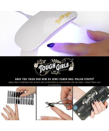 TOUGH GIRLS Nail Polish Strips | 20 Stylish Brighter Thicker Strips | Includes Cuticle Stick, Nail File & Wipes | Black & Sparkles - Buy Online on GoSupps.com