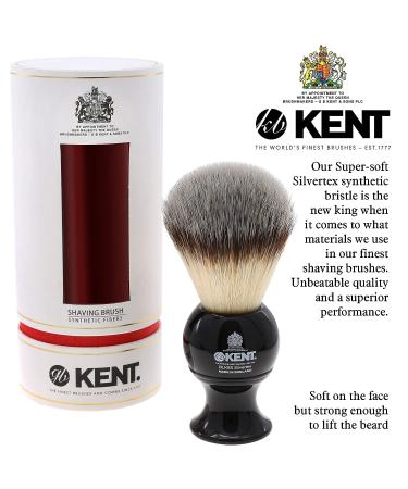 Kent BLK8S Shaving Brush Set with Ultra-Soft Synthetic Bristles and Black Resin Handle + VSB2 Large Black Shaving Brush Stand - Buy Online on GoSupps.com