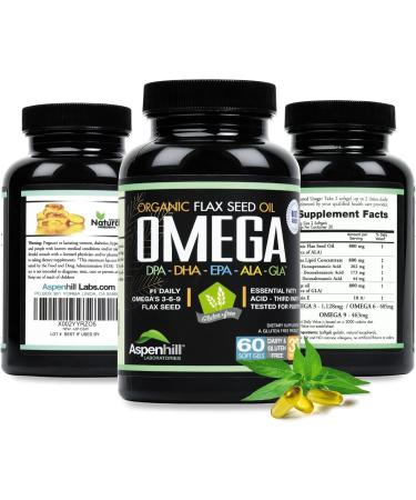 Omega 3-6-9 Blend with DPA EPA DHA ALA and GLA with Fish Borage and Organic Flax Seed Oil - Over 2 400 Milligram Strength - Gluten Free - Made in The USA - 60 Soft-Gels - Buy Online on GoSupps.com