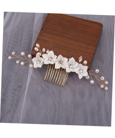 DOITOOL Rhinestone Headpiece Hair Accessories Pearl Rhinestones Wedding Flowers Banquet Wedding Flower Hair Comb - Buy Online on GoSupps.com