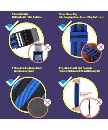 ROSYQUARZ Blood Flow Restriction Bands for Glutes & Hip Building - Adjustable BFR Training Bands for Women/Men - Occlusion Resistance Bands for Butt, Squat, Thigh, Arms (2 Pack) Blue - Buy Online on GoSupps.com