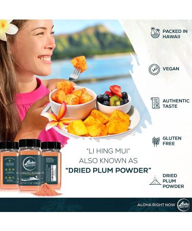 Aloha Right Now Authentic Li Hing Mui Powder 7 oz Shaker - Sweet, Sour & Salty Plum Powder for Fruit, Candy & Cocktails - Buy Online on GoSupps.com