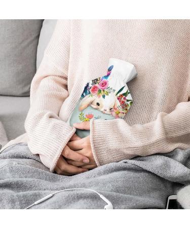 Rabbit Flower Hot Water Bottle with Plush Cover | Hand Warmer for Adults & Children | 26.5x15.3cm | International Shipping Available - Buy Online on GoSupps.com