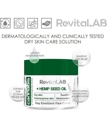 RevitaLAB Cannabis Extract Day Emollient Face Cream with Organic Hemp Seed Oil for Deep Nourishment Dermatologically-Tested Moisturizer for Sensitive Skin 50 ml - Buy Online on GoSupps.com