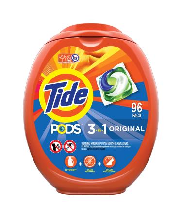 Tide PODS Laundry Detergent Soap PODS, High Efficiency (HE), Original Scent, 96 Count 96 Count (Pack of 1)