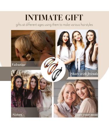 3-Piece Oval French Hair Barrette Clip Set | Flexible Ponytail Holder | Strong Grip Closure | No Metal Hair Accessories for Women Girls - Buy Online on GoSupps.com