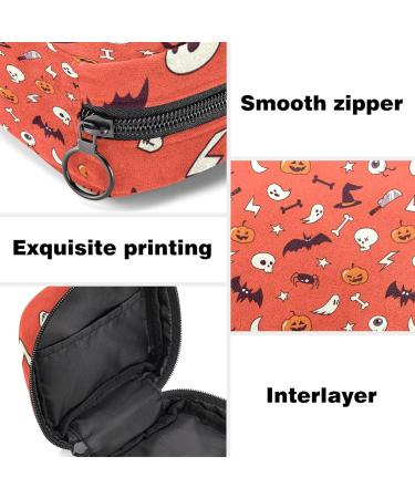 Halloween Pattern Menstrual Cup & Pad Storage Bag - Portable Feminine Product Pouch - Buy Online on GoSupps.com