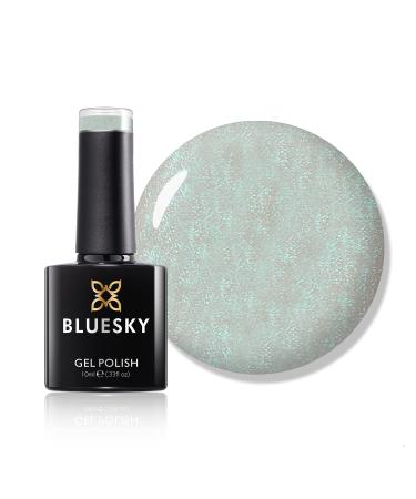 Bluesky Gel Nail Polish Pastel Green Sparkly Sj03 White Green Glitter Long Lasting Chip Resistant 10 ml (Requires Drying Under UV LED Lamp)