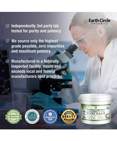 Earth Circle Organics Premium Ultra Pure UNREFINED Organic Extra Virgin Coconut Oil - Cold Pressed, Gluten-Free, Keto & Paleo Friendly - 1 Gallon - Buy Online on GoSupps.com