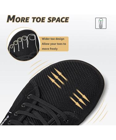 ASHION Unisex Barefoot Shoes - Women's & Men's Trail Running & Walking Shoes - Wide Fit Comfortable Road Running Shoes in EU Size 43 - Black - Buy Online on GoSupps.com