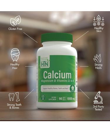 Health Thru Nutrition Calcium 1000mg and Magnesium 400mg with Vitamin D3 & K (90 Softgels) Unflavored 90 Count (Pack of 1) - Buy Online on GoSupps.com