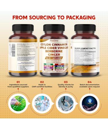 Ultra All-in-1 Ceylon Cinnamon Apple Cider Vinegar Berberine & Ginger Supports Metabolic Balance & Heart Wellness 150 Capsules 150 count (pack of 1) - Buy Online on GoSupps.com