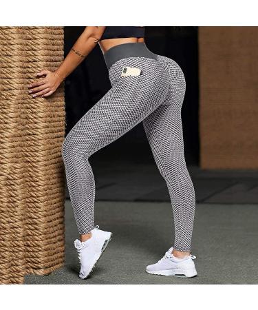 LIEIKIC TIK Tok Leggings with Pockets, High Waist Butt Lift Yoga Pants for Women, Gray - Size Small - Buy Online on GoSupps.com