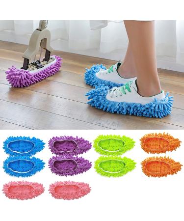 10pcs Washable Microfiber Mop Slipper Shoes Cover - Reusable Foot Socks for Floor Polishing - Ideal for Bathroom, Office, Kitchen & House Cleaning - Buy Online on GoSupps.com