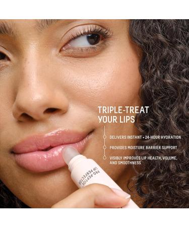 Biossance Pro-Peptide Lip Perfector Triple-Treat Vegan Lip Balm Deeply Hydrating with Pro-Peptides & Hyaluronic Acid Enhances Natural Lip Color Silky Glossy Finish in H2Glow Clear - Buy Online on GoSupps.com