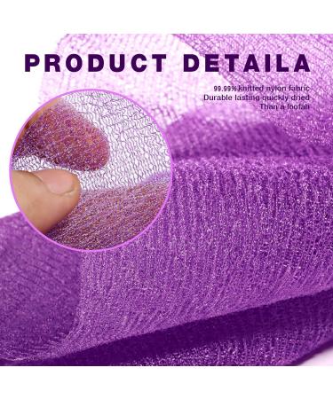 3-Pack Exfoliating Washcloth Set - African Net Sponge & Japanese Loofah for Body & Face Exfoliation - Purple Blue Green - Buy Online on GoSupps.com