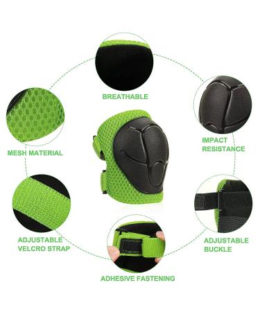 Kids Protective Gear Set - Green Helmet, Knee Pads, Elbow Pads, Wrist Guard | Skateboard, Rollerblading, Cycling Accessories - Buy Online on GoSupps.com